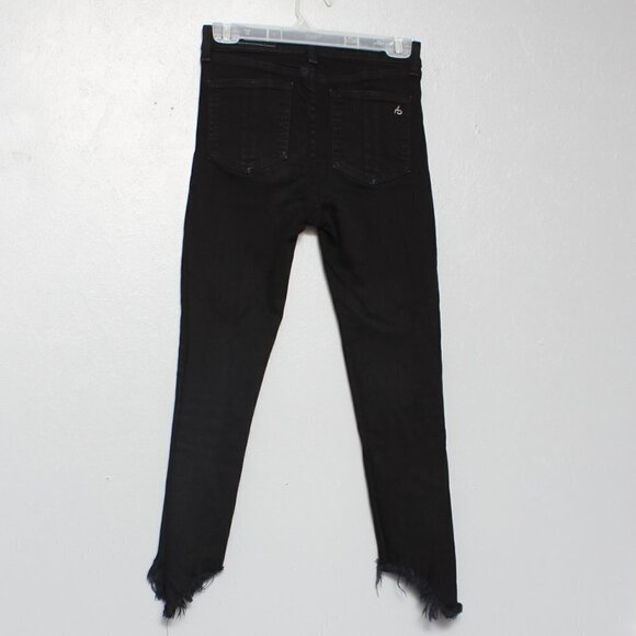 Rag and bone 10 inch Capri black raw jagged hem jeans - Picture 2 of 9